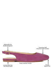Sozani Genuine Suede Leather Slingback Flats STYLE SOURCE