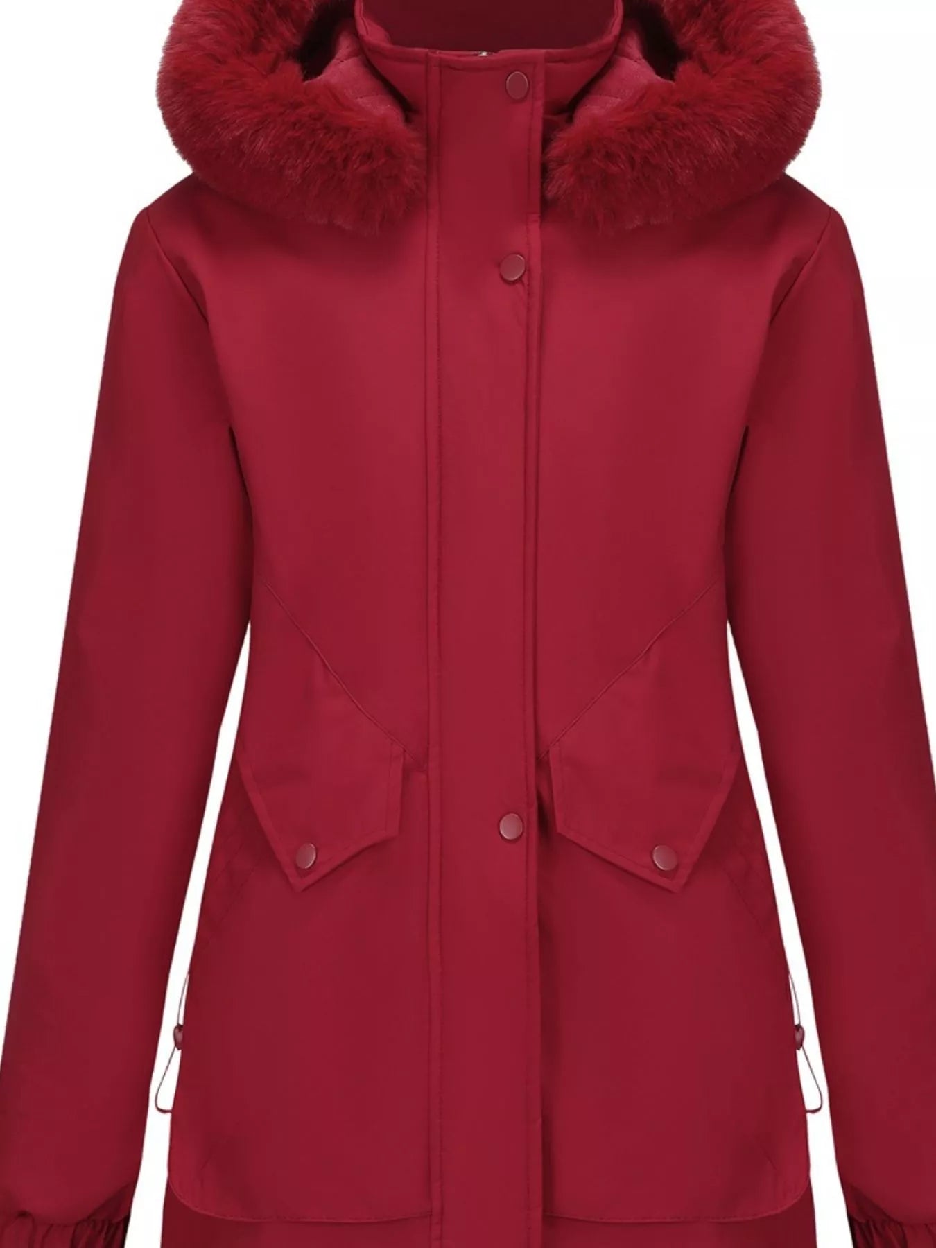 Full Size Fur Hooded Warm Winter Parka Outerwear Plus Size STYLE SOURCE