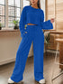 Ribbed Round Neck Top and Drawstring Pants Set STYLE SOURCE