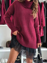 Full Size Lace Detail Cami Dress and Turtleneck Oversized Sweater Set Plus Size STYLE SOURCE