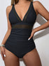 V-Neck One-Piece Swimwear STYLE SOURCE