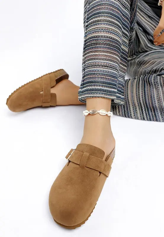 Ratiha Buckle Accent Slip-On Footbed Mules STYLE SOURCE