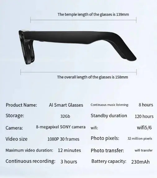 AI Camera Smart Glasses STYLE SOURCE