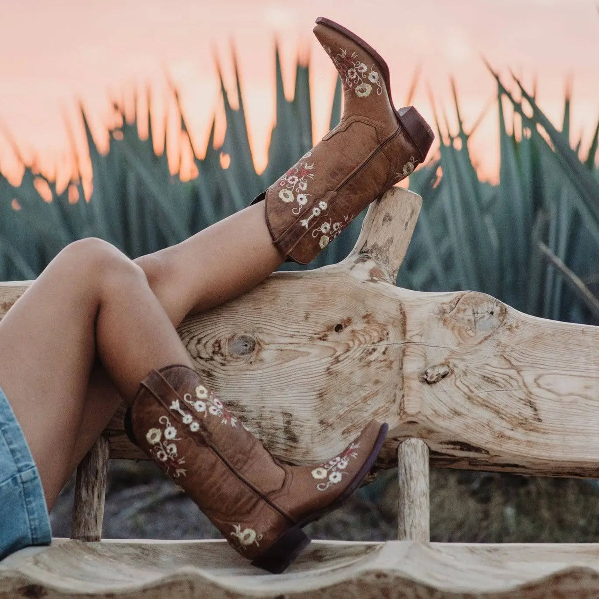 Women's Snipped Toe Western Boots | Floral Showstopper Cowgirl Boots (M50044) STYLE SOURCE