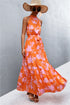 Printed Sleeveless Tie Waist Maxi Dress STYLE SOURCE