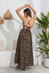 Leopard Deep V Tie Back Split Dress STYLE SOURCE