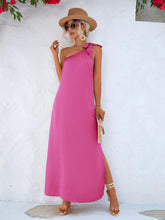 One-Shoulder Slit Maxi Dress STYLE SOURCE