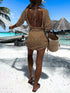 Backless Openwork Drawstring Round Neck Cover Up STYLE SOURCE