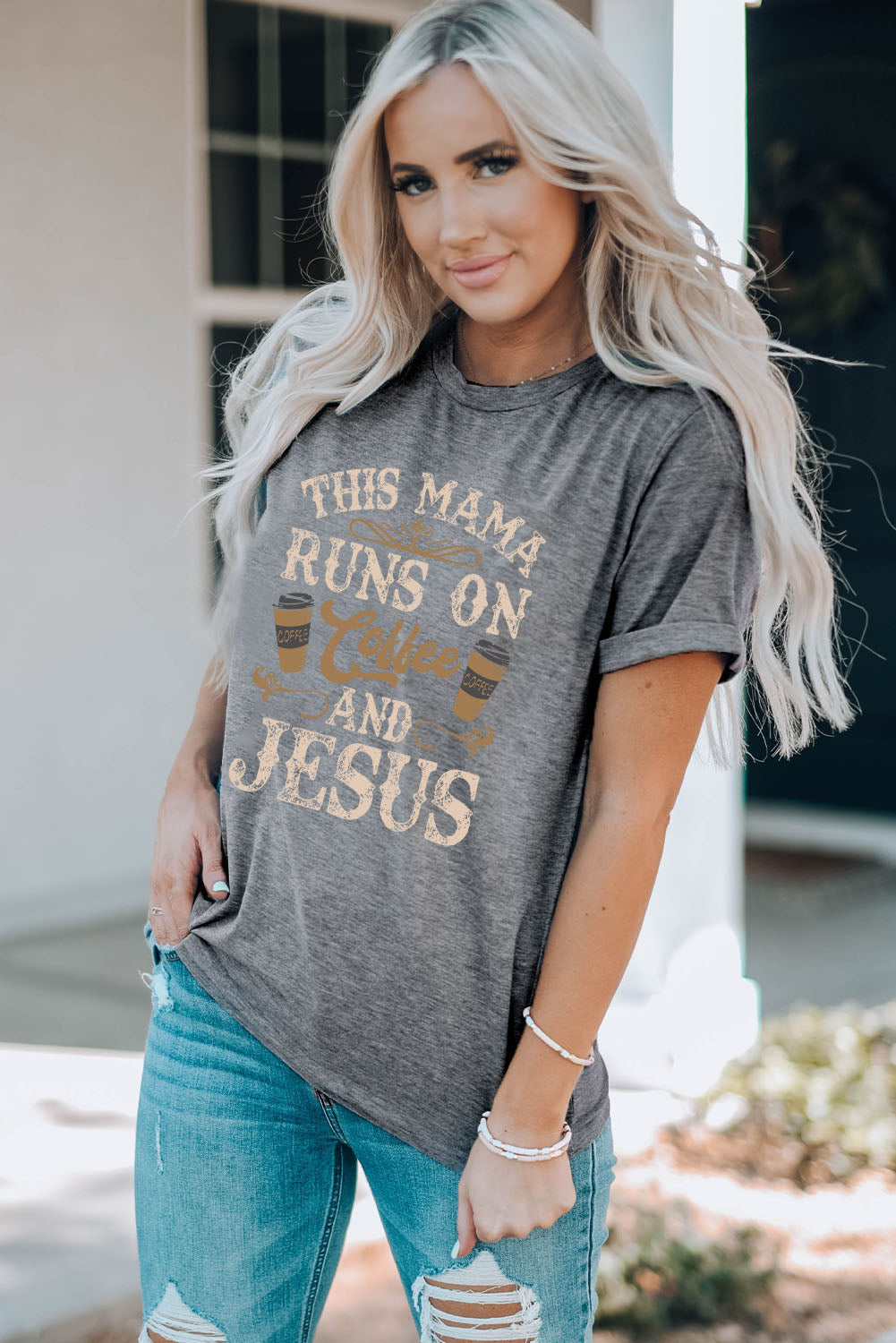 Slogan Graphic Round Neck Tee STYLE SOURCE