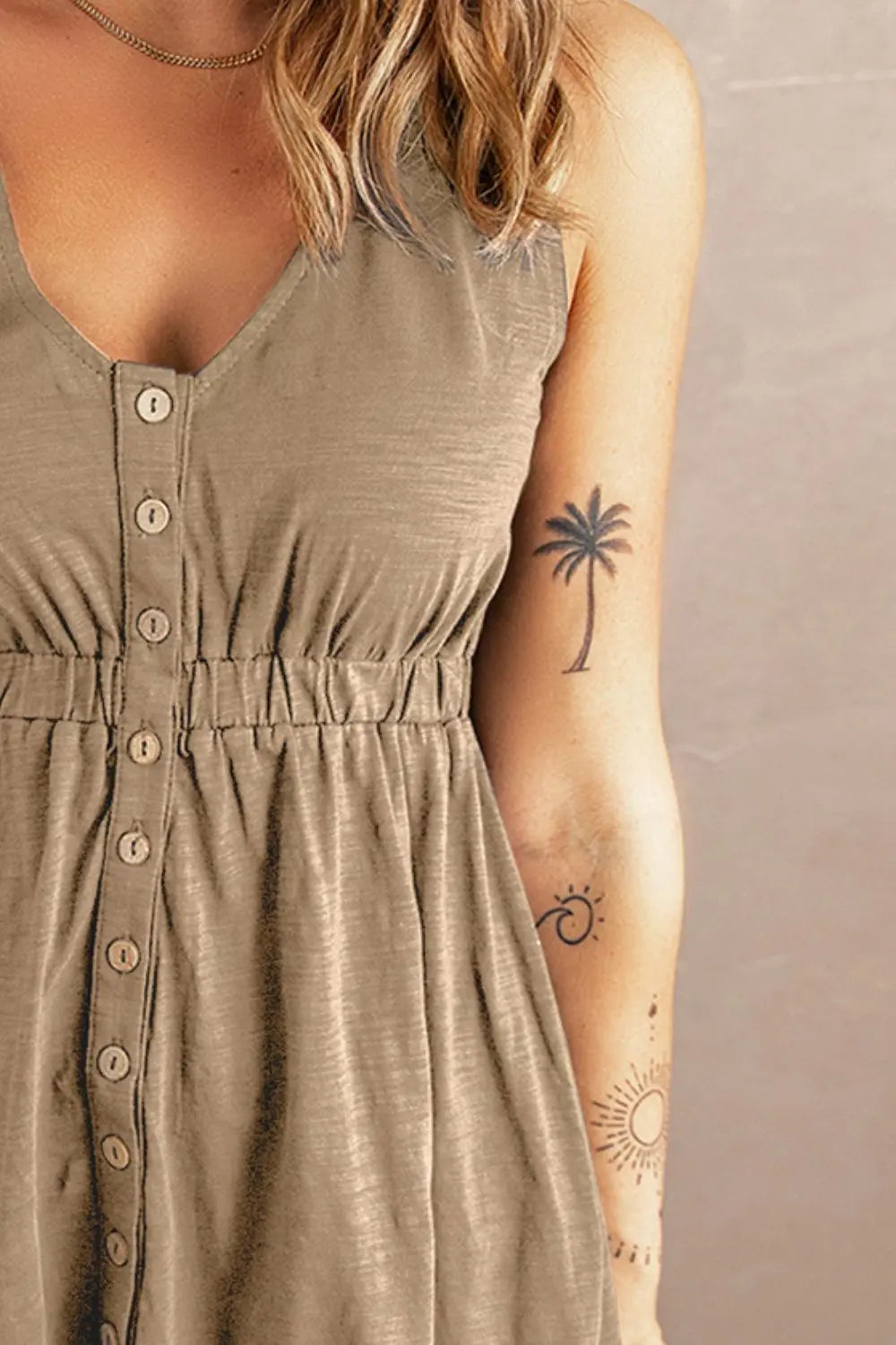 Sleeveless Button Down Mini Dress STYLE SOURCE