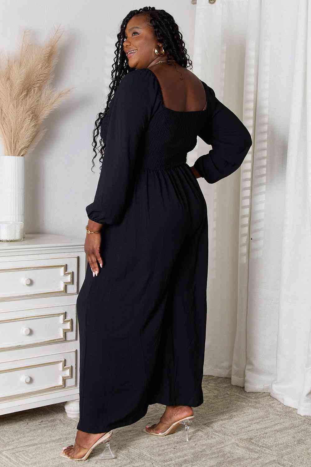 Double Take Square Neck Jumpsuit with Pockets STYLE SOURCE