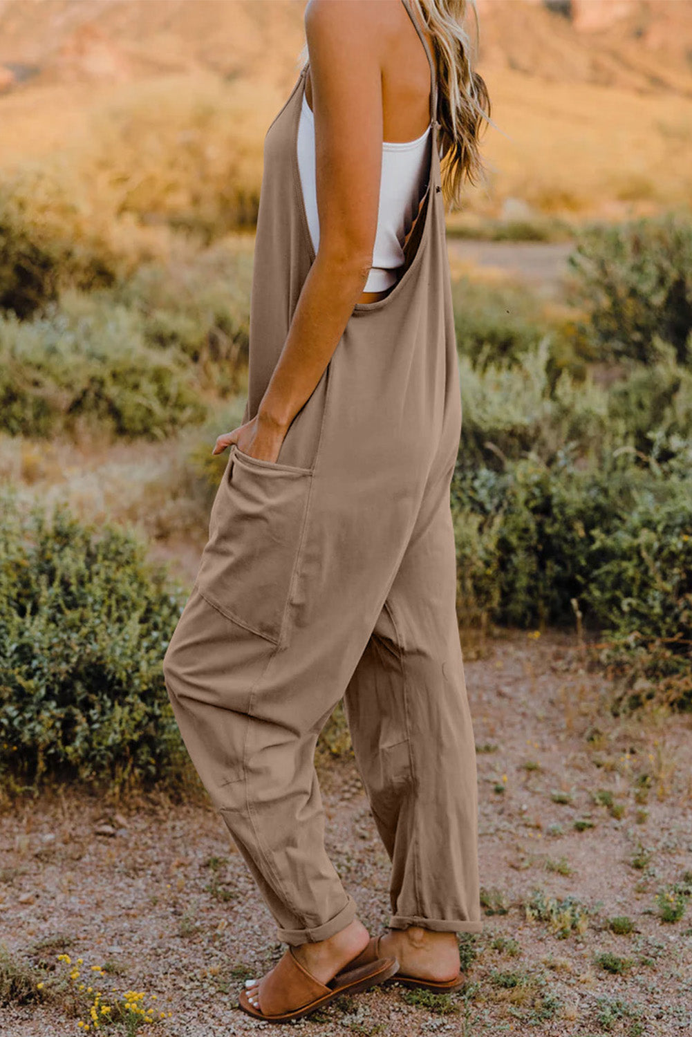 V-Neck Sleeveless Jumpsuit with Pocket STYLE SOURCE