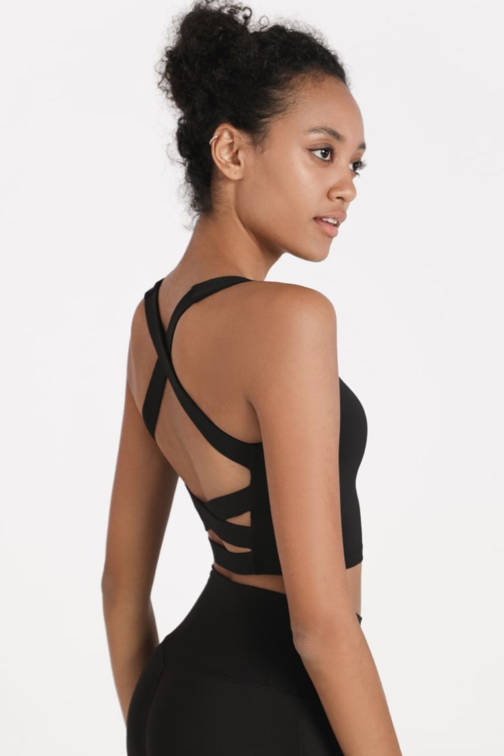 Crisscross Open Back Cropped Sports Cami STYLE SOURCE