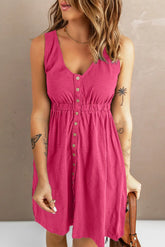 Sleeveless Button Down Mini Dress STYLE SOURCE
