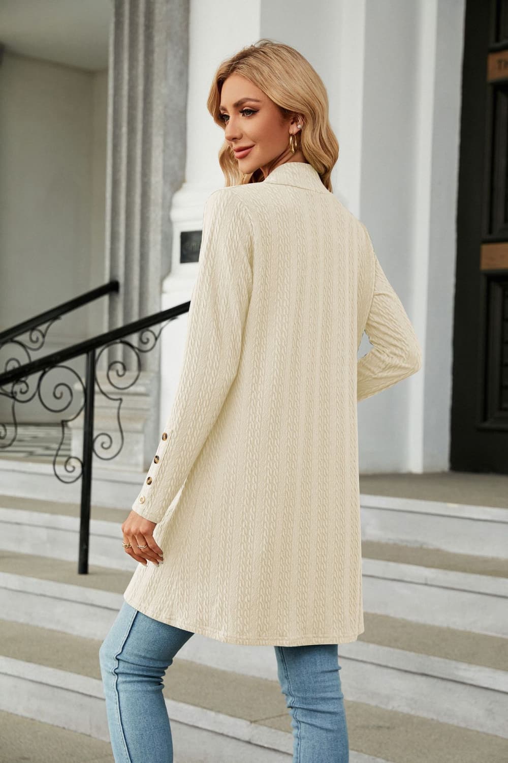 Long Sleeve Open Front Cardigan STYLE SOURCE