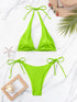 Tied Halter Neck Two-Piece Bikini Set STYLE SOURCE