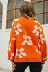 Floral Print Round Neck Dropped Shoulder Pullover Sweater STYLE SOURCE