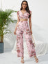 Printed Surplice Cap Sleeve Top and Pants Set STYLE SOURCE