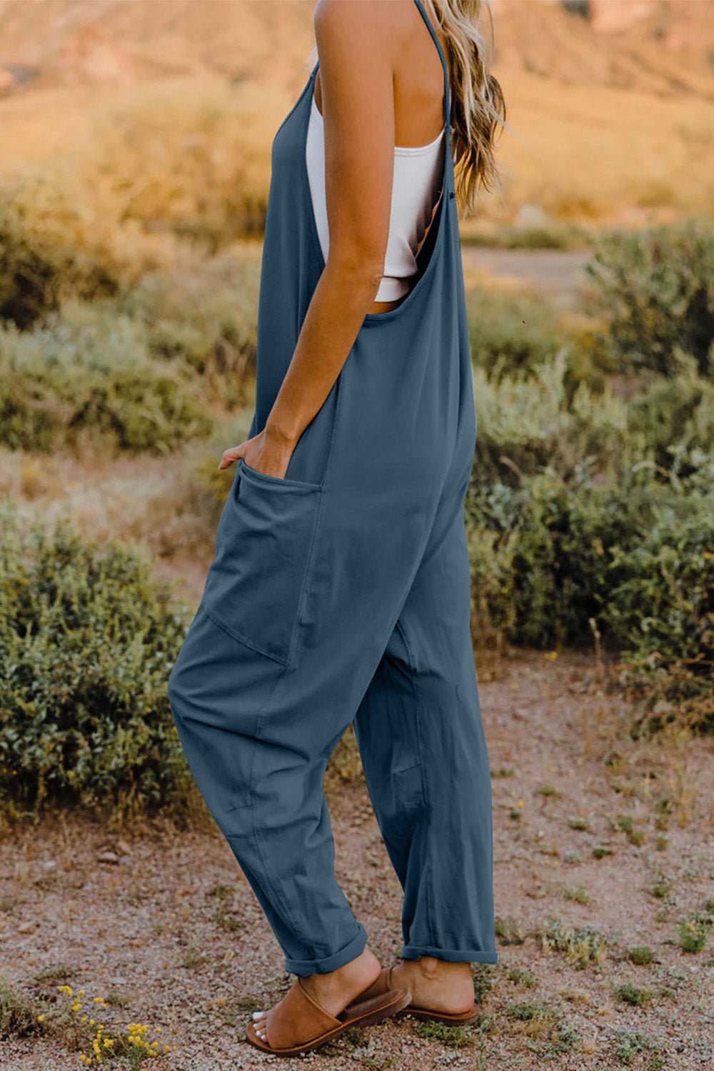 Double Take  V-Neck Sleeveless Jumpsuit with Pocket STYLE SOURCE