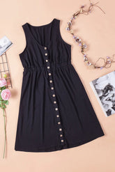 Sleeveless Button Down Mini Dress STYLE SOURCE