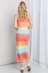 Zenana Gradient Sleeveless Slit Midi Dress STYLE SOURCE