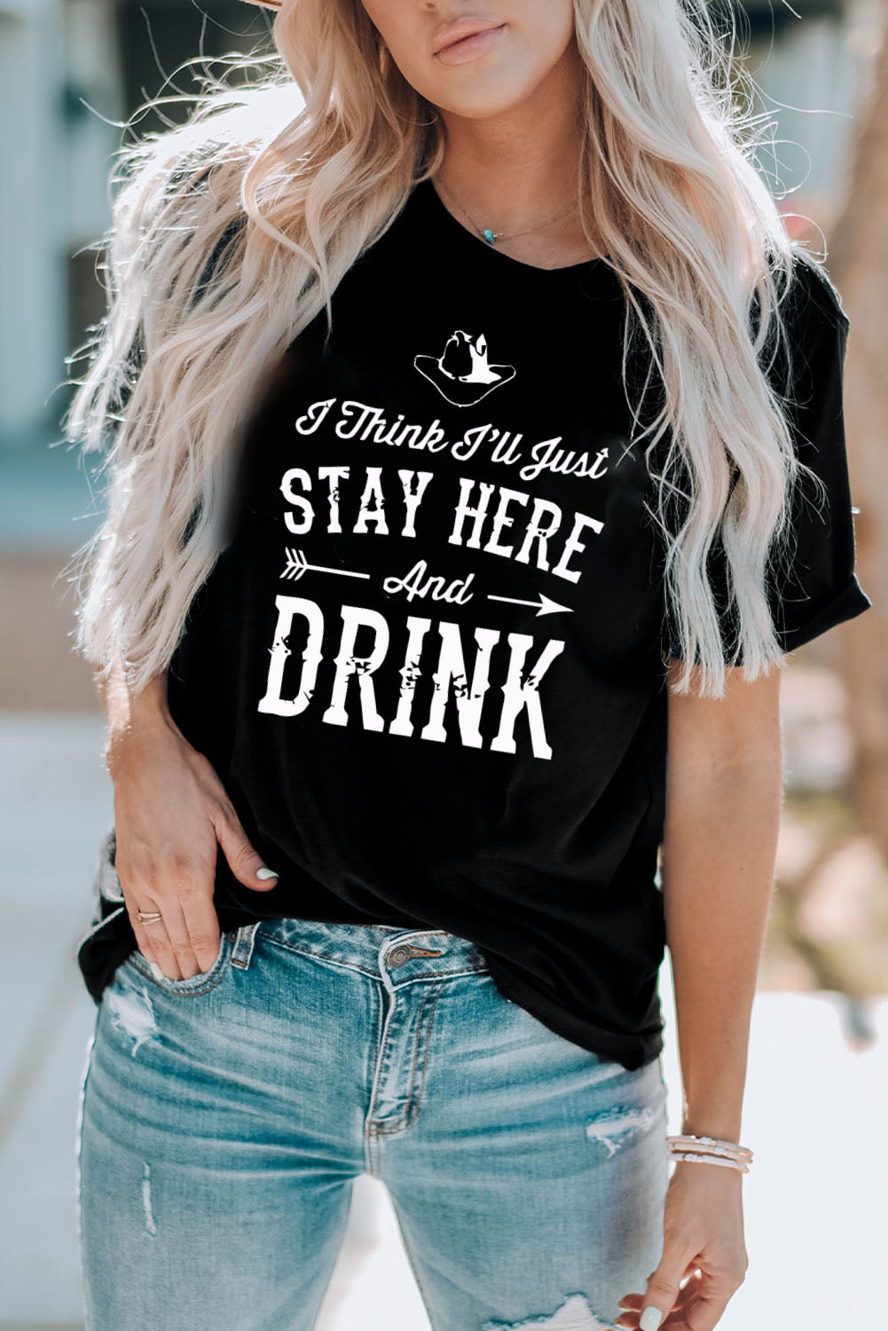 Slogan Graphic Cuffed T-Shirt STYLE SOURCE