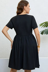 Buttoned Short Sleeve Dress STYLE SOURCE