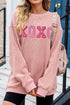 XOXO Round Neck Dropped Shoulder Sweatshirt STYLE SOURCE