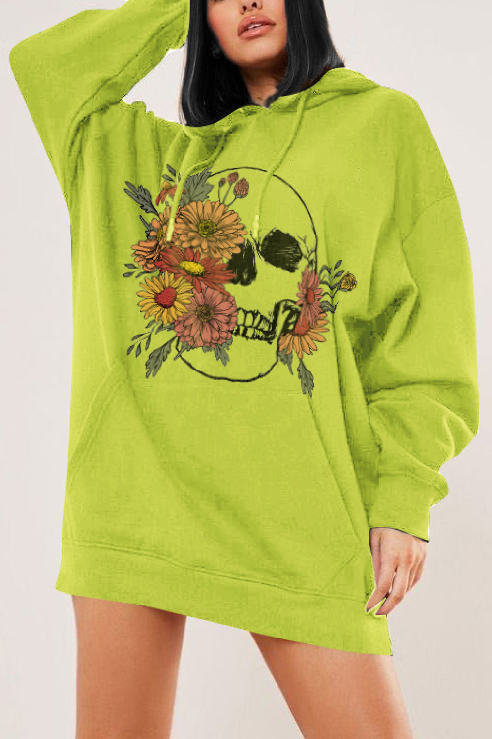 Simply Love Simply Love Full Size Floral Skull Graphic Hoodie STYLE SOURCE