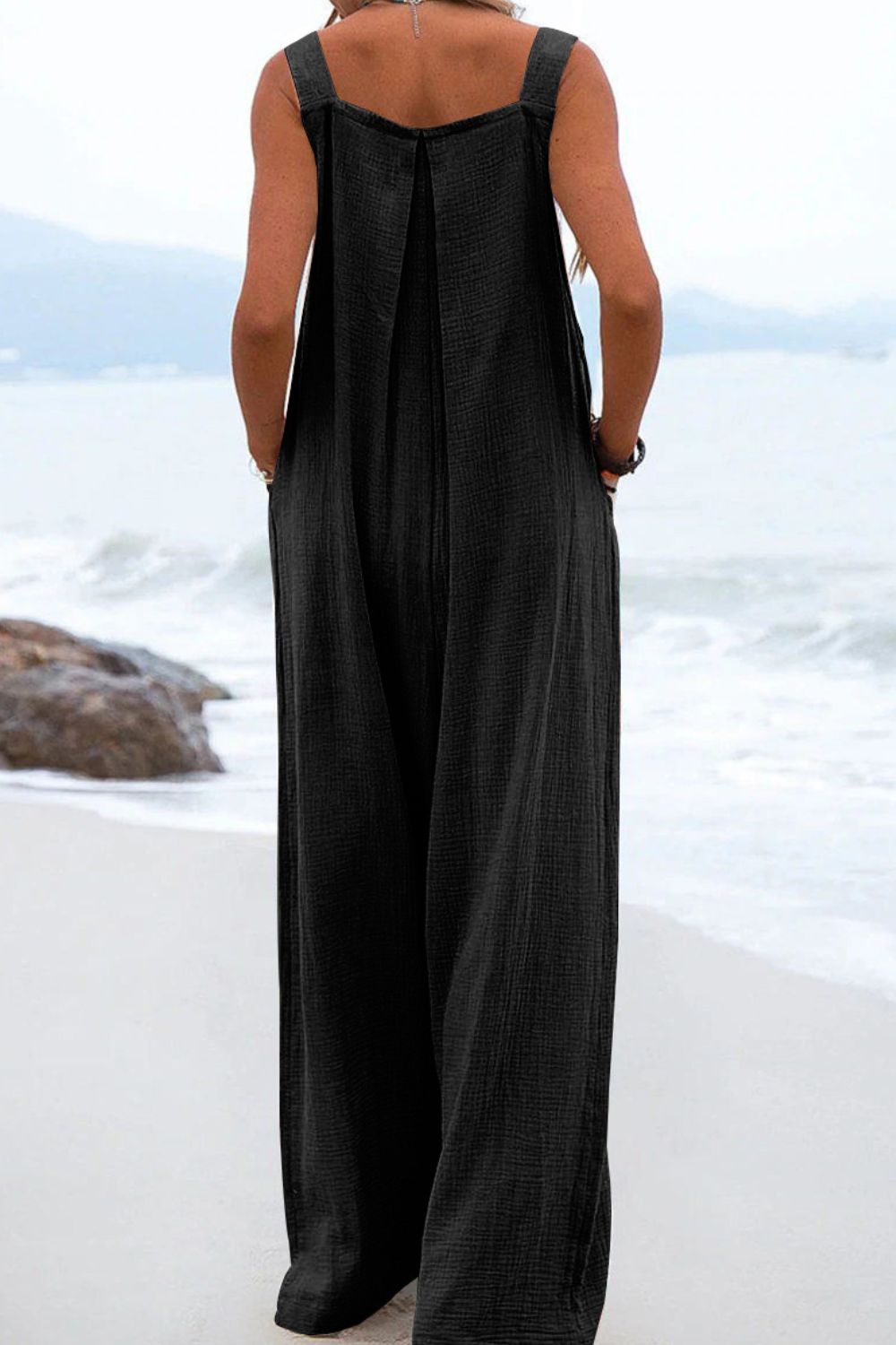 Sleeveless Wide Leg Jumpsuit with Pockets STYLE SOURCE