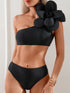 Single Shoulder Three-Piece Swim Set STYLE SOURCE