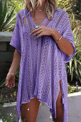 Cutout V-Neck Cover-Up with Tassel STYLE SOURCE