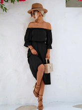 Frilled Off-Shoulder Flounce Sleeve Dress STYLE SOURCE