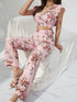 Printed Surplice Cap Sleeve Top and Pants Set STYLE SOURCE