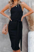 Tie Front One-Shoulder Sleeveless Dress STYLE SOURCE