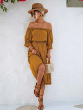 Frilled Off-Shoulder Flounce Sleeve Dress STYLE SOURCE