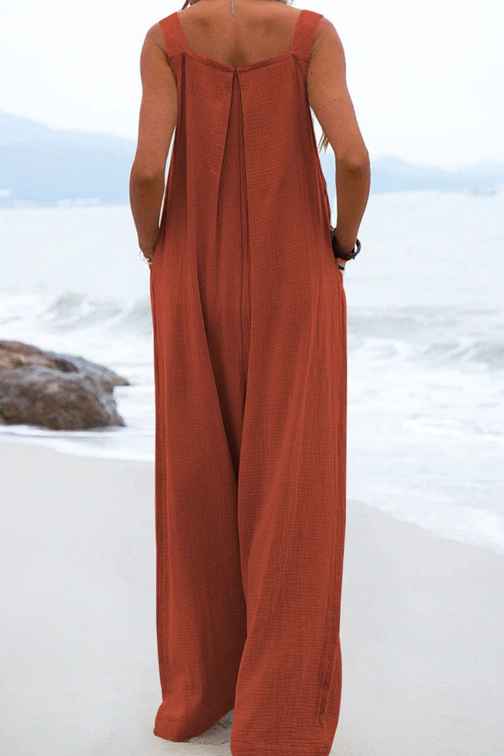 Sleeveless Wide Leg Jumpsuit with Pockets STYLE SOURCE