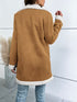 Contrast Button Up Lapel Collar Long Sleeve Coat STYLE SOURCE