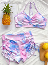 Tie-Dye Spaghetti Strap Top and Drawstring Shorts Swim Set STYLE SOURCE