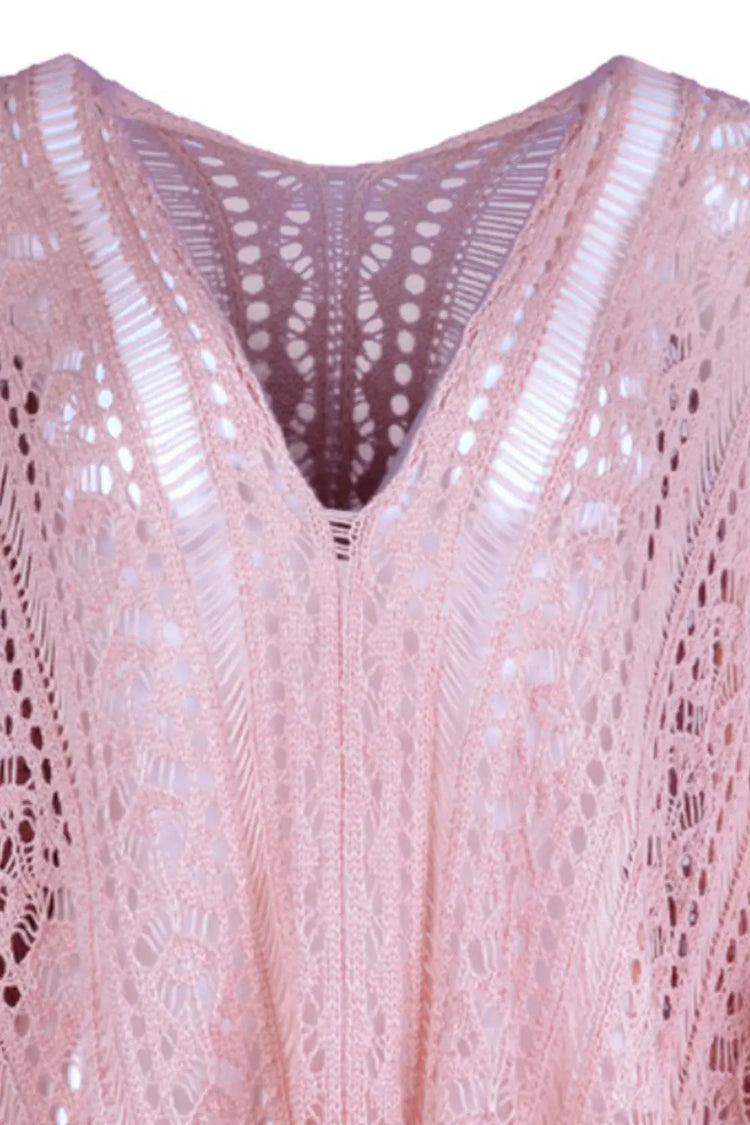 Cutout V-Neck Cover-Up with Tassel STYLE SOURCE
