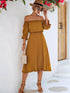 Frilled Off-Shoulder Flounce Sleeve Dress STYLE SOURCE