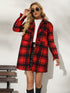 Plaid Collared Longline Coat STYLE SOURCE