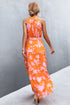 Printed Sleeveless Tie Waist Maxi Dress STYLE SOURCE