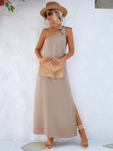 One-Shoulder Slit Maxi Dress STYLE SOURCE