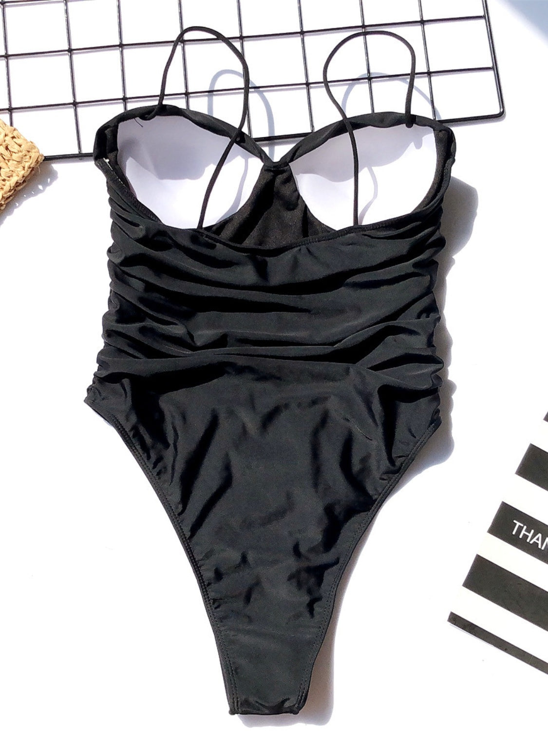 Ruched Sweetheart Neck One-Piece Swimwear STYLE SOURCE