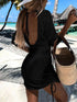 Backless Openwork Drawstring Round Neck Cover Up STYLE SOURCE