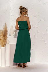 Strapless Tie Waist Tiered Maxi Dress STYLE SOURCE