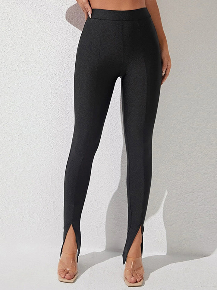 High Waist Slit Skinny Pants STYLE SOURCE