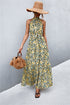 Printed Sleeveless Tie Waist Maxi Dress STYLE SOURCE