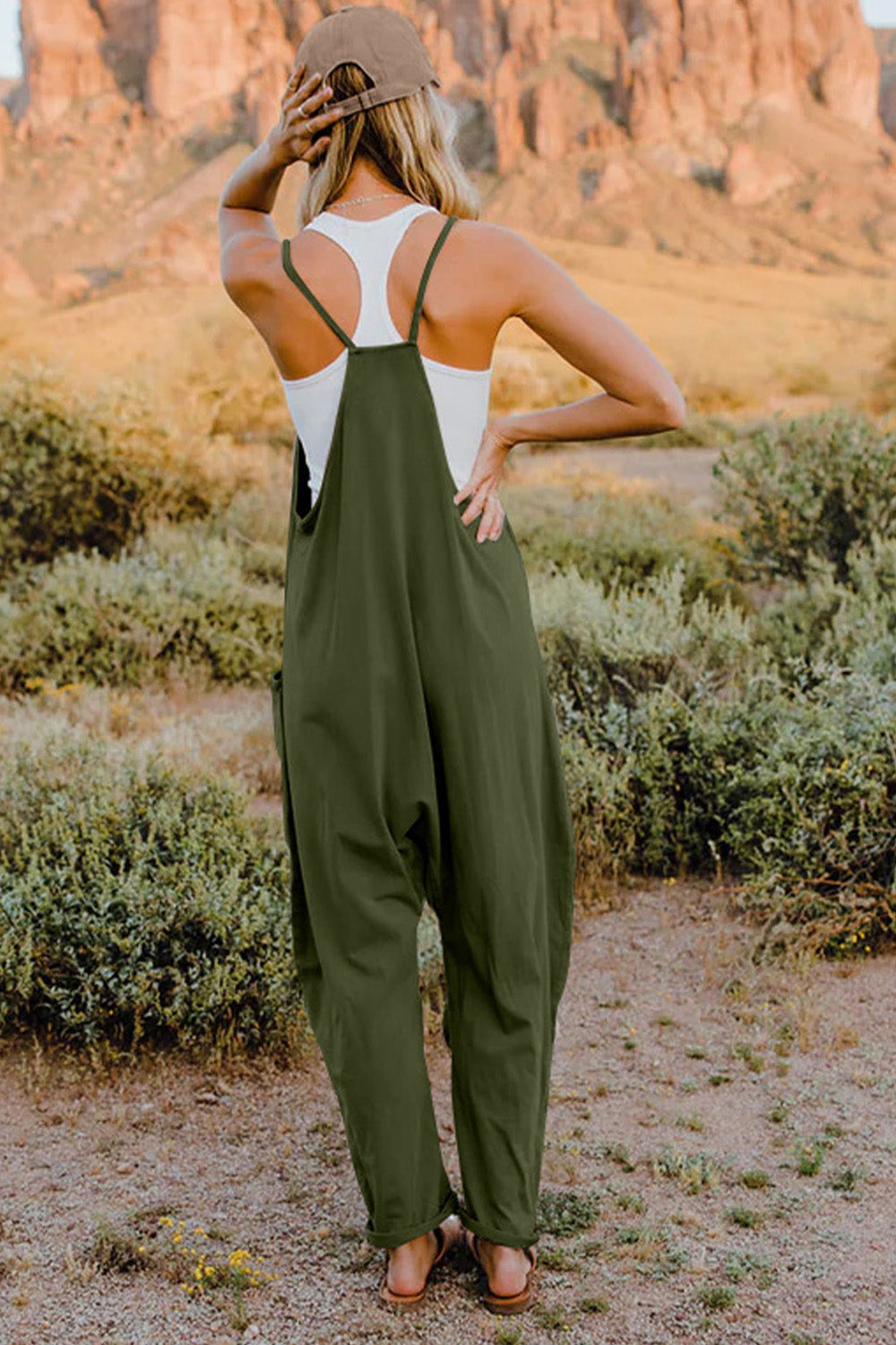 Double Take  V-Neck Sleeveless Jumpsuit with Pocket STYLE SOURCE